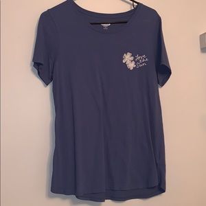 size medium, blue old navy t-shirt. “love the sun”
